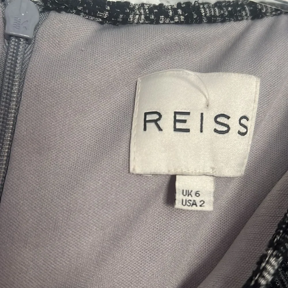 Reiss Knotted Gray/Black Dress - Cocktail Dress Size 2